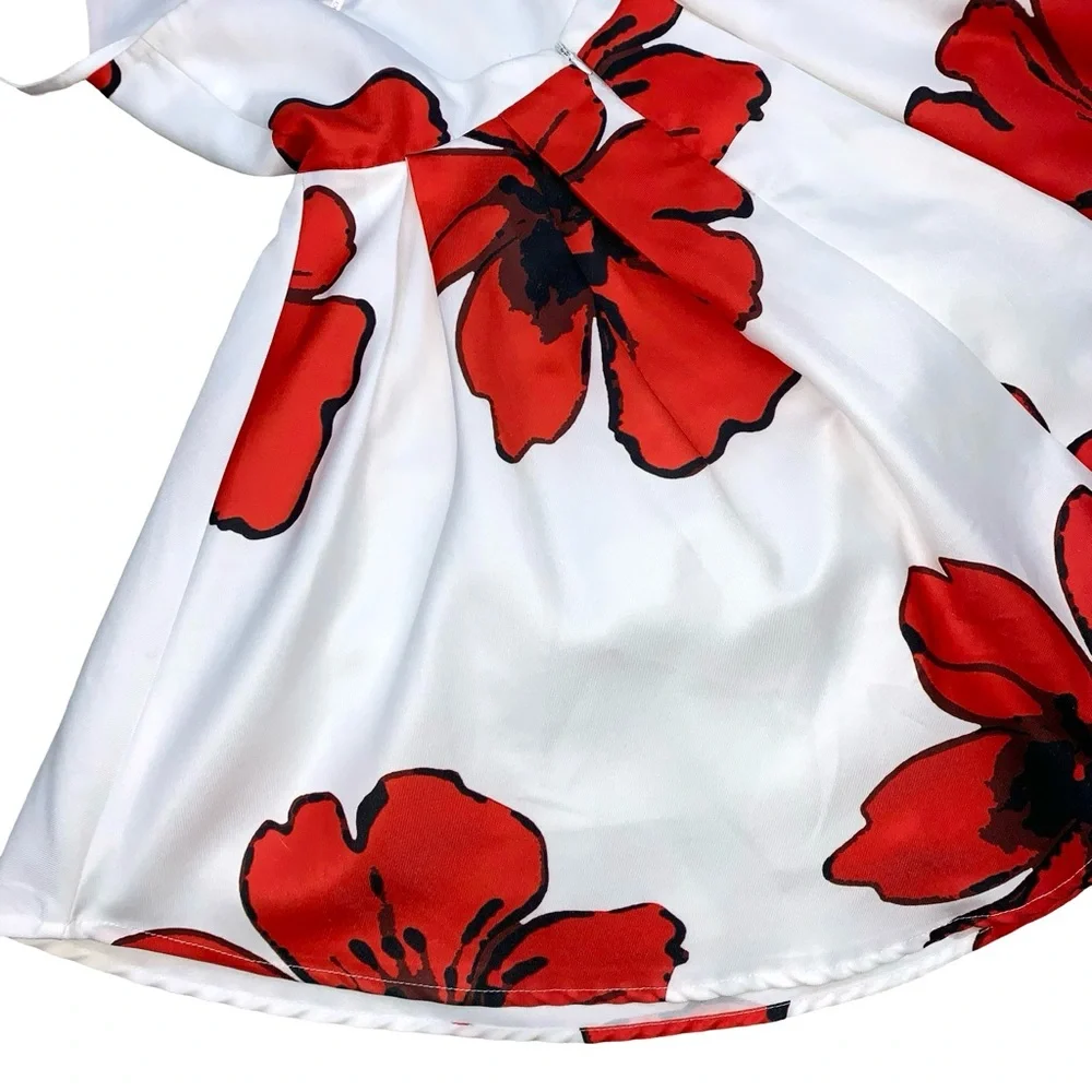 A’gaci Floral Fit and Flare Mini Dress Prom Party Occasion Flirty Easter Summer - Picture 10 of 13